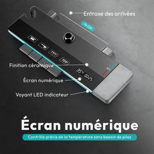 Écran digital Hydra : température et minuteur, sans piles